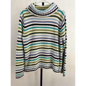 EUC Vintage White Stag Womens Striped Pullover Sweater Large 100% Polyester